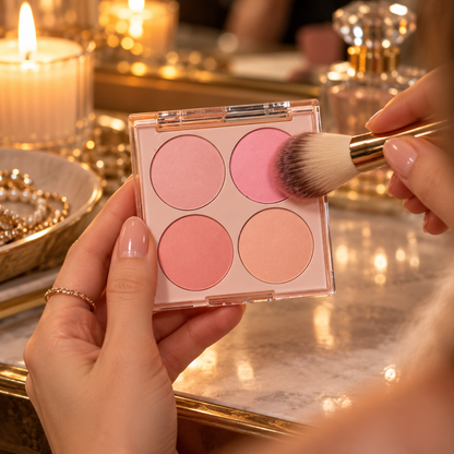 🌷 Beauty-Lovers | Four-Tone Powder Blush Palette | Soft Summer Radiance