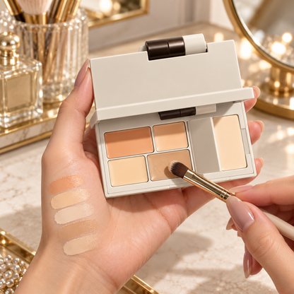 🎨 Complexion-Perfecting | Cream Concealer Palette Essentials | Seamless Sculpting Coverage