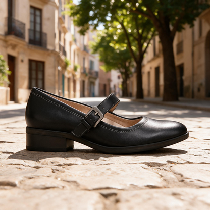 🎀 Mary Janes | Leather-Look Office Style | Classic Buckle Elegance