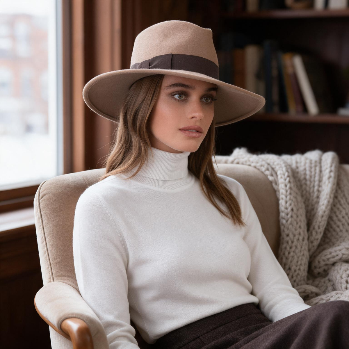 🤎 Fedora | Wool Felt | Travel | Women | Classic Wide-Brim Elegance