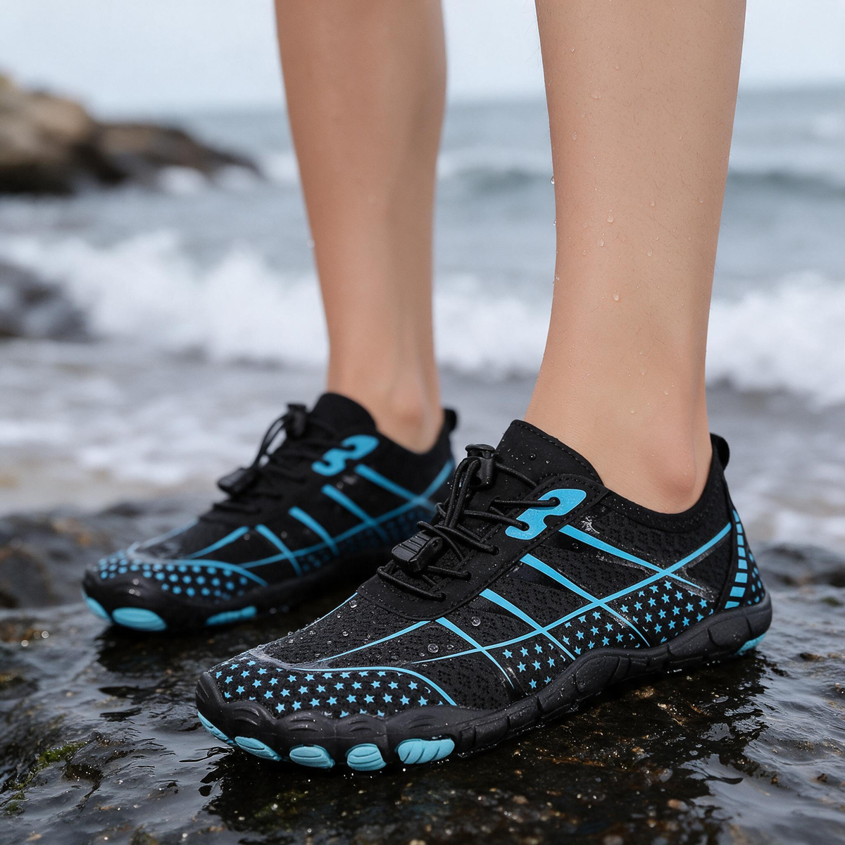 🌊 Water Shoes | Mesh Design | Beach Gift | Aqua Accents
