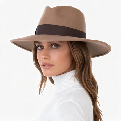 🤎 Fedora | Wool Felt | Travel | Women | Classic Wide-Brim Elegance