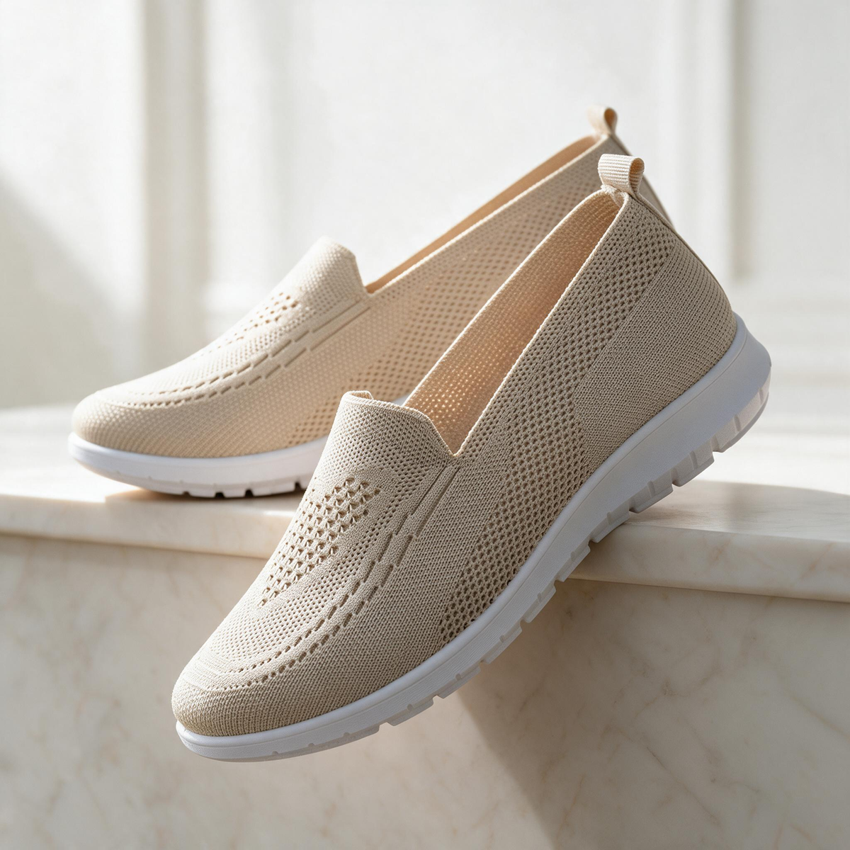 🌿 Slip-On Shoes | Breathable Knit | Everyday Comfort for Travelers