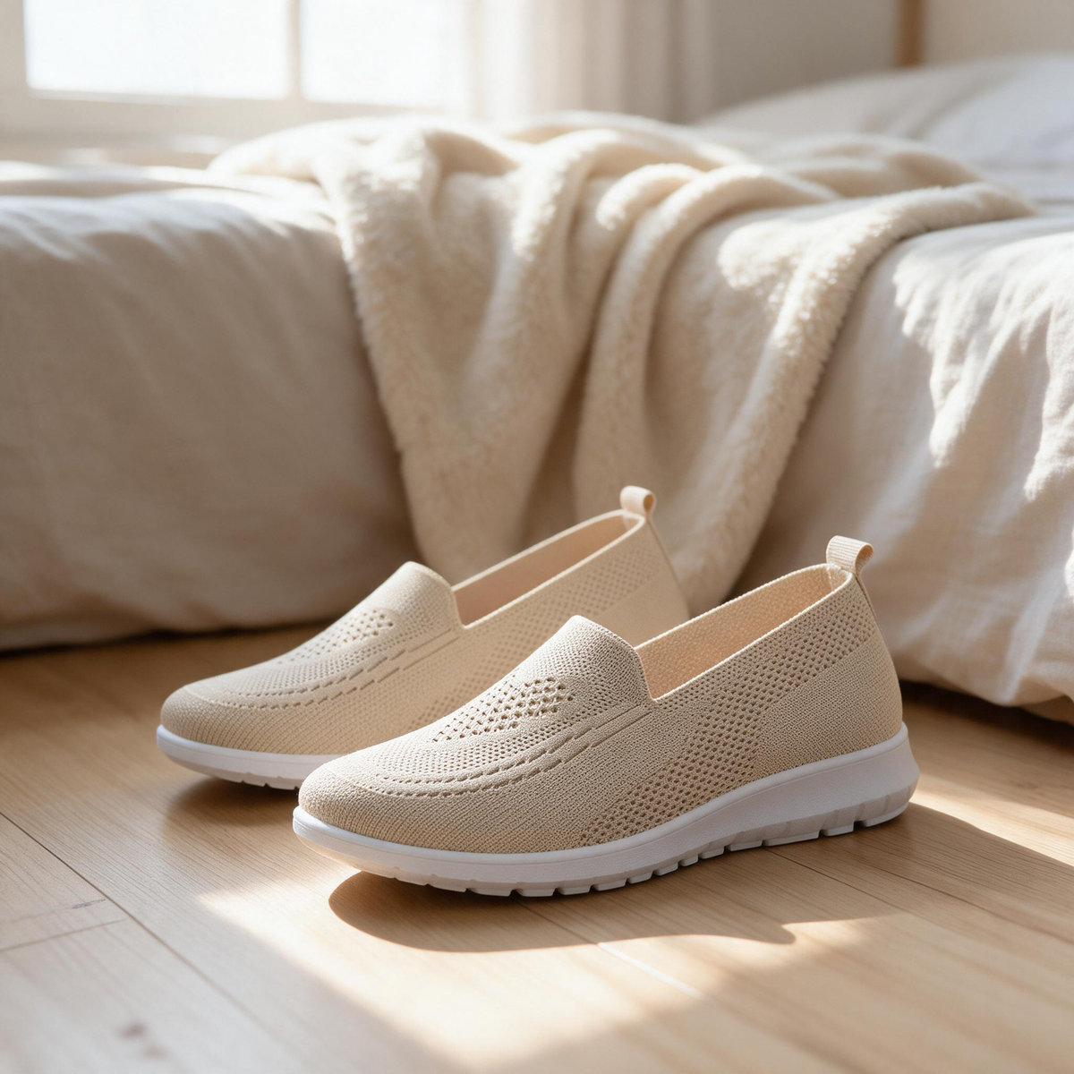 🌿 Slip-On Shoes | Breathable Knit | Everyday Comfort for Travelers