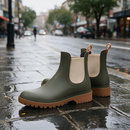 🌧️ Rain Boots | Matte Finish | Rainy Days | Mom | Olive-Chelsea