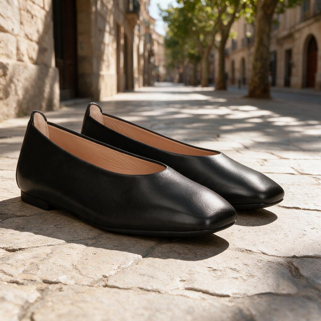 🩰 Ballet Flats | Leather-Look Office Wear | Giftable Square-Toe Style