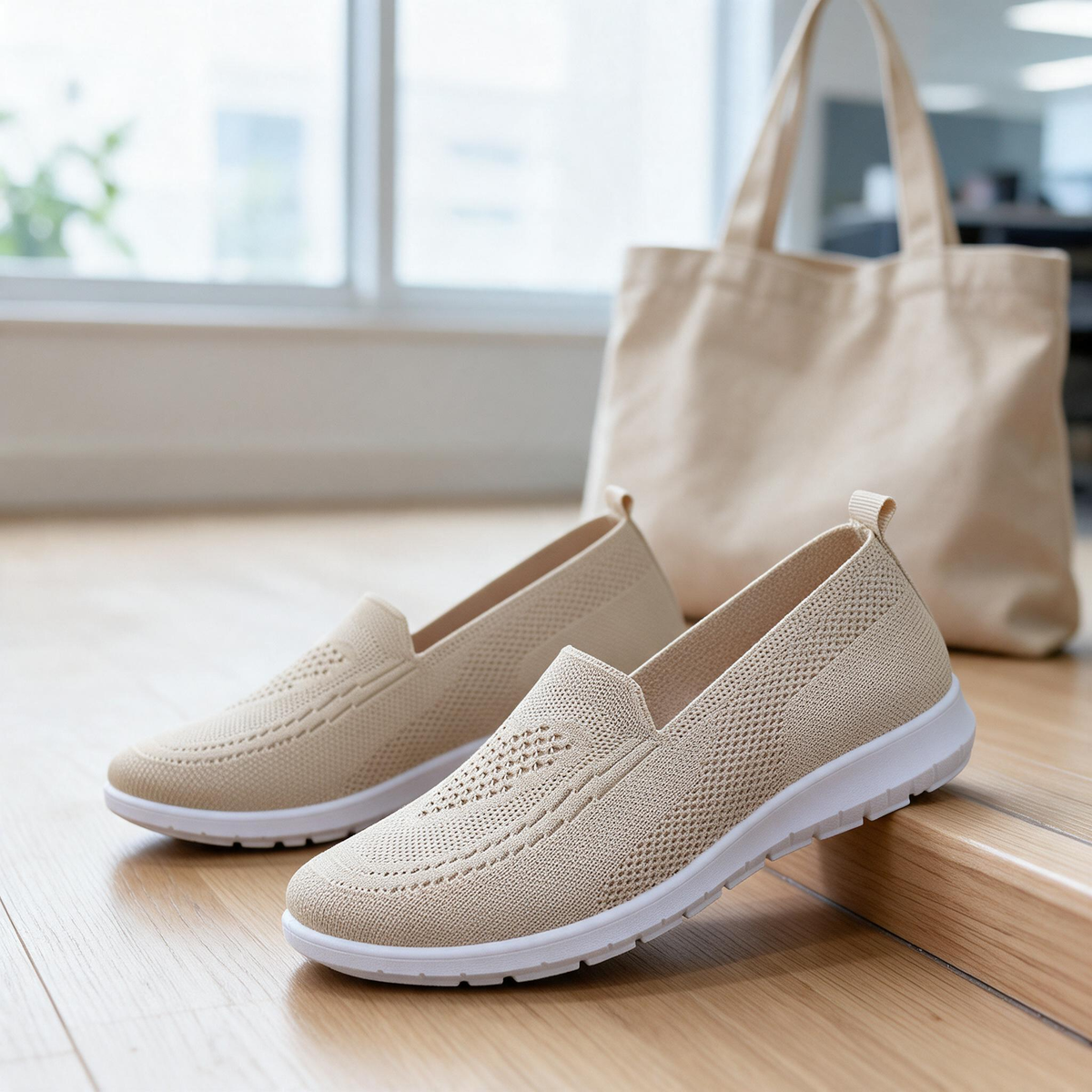 🌿 Slip-On Shoes | Breathable Knit | Everyday Comfort for Travelers